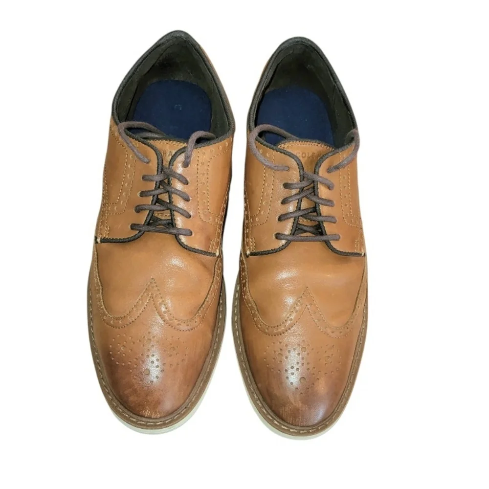 Cole Haan Wingtip Go To Oxford British Tan Brown Dress Casual Work Loafer Men 11 - Picture 8 of 8